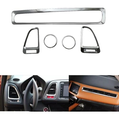 For Honda Vezel 2014-2018 Car air condition outlet ABS Chrome trim auto accessories decoration car styling 5pcs Car Styling