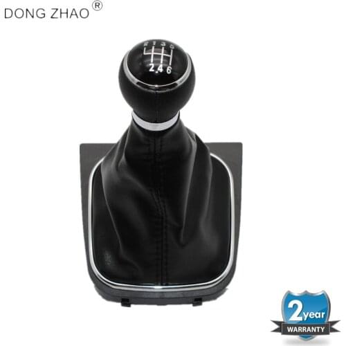 For VW Golf 6 A6 MK6 2009 2010 2011 2012 2013 Car-Stying 6 Speed Car Gear Stick Level Shift Knob With Leather Boot