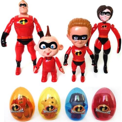 4 Styles Disney The Incredibles 2 Deformation Egg Toy Mr. Incredibles Dash Parr Jack Action Figures Surprise Egg Kids Gift
