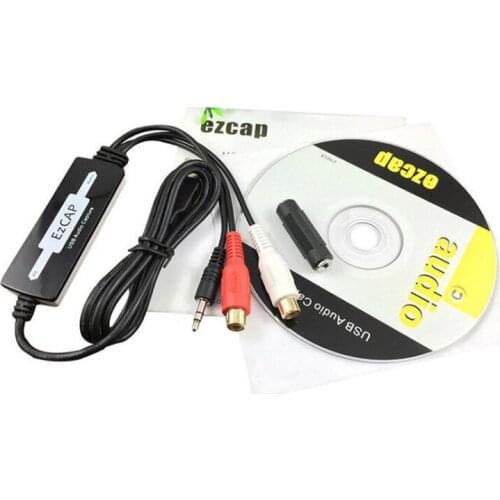 EZCAP 216 USB Audio Capture Grabber Card Cassette To CD/MP3 Converter WMA WAVE Recorder Edit Audio To Digital 3.5mm Audio RCA RL