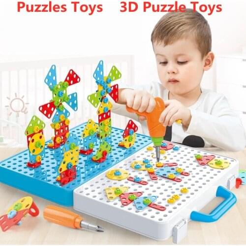 Puzzle Toys 2D/3D Puzzle Toys Drill Screw Nut Puzzles Toys Pretend Play Educational Toys 275pcs 276pcs 316pcs 3+Year Old