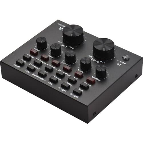 V8 External Live Sound Card Microphone Set Mini Sound Mixer Board for Live Streaming Karaoke Singing Music Recording
