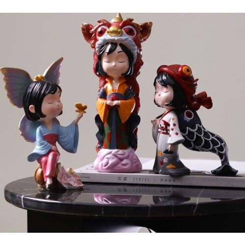 Lovely Japanese girls decorate creative bedroom, childrens room, window display, sample table room, home decorations