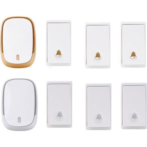 Hot bell kits 3 push 1 receiver wireless door bell emitter free of battery wireless doorbell ip44 200M work chime door ring