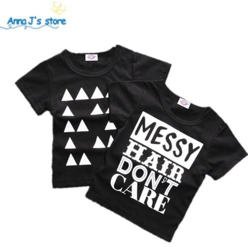 ZX198 Hot sale clothing Geometric letters printed Boy T-shirt childrens clothing brand children clothes children boy t-shirt