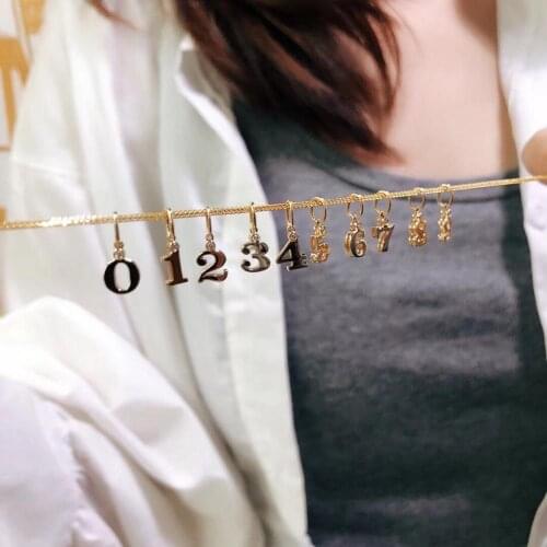 MADALENA SARARA Pure Gold Au750 Number Style Pendant 18k Pure Gold Pendant With Diamond Inlaid