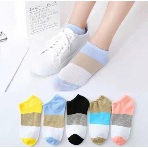Top Fashion Summer Women Striped Socks Comfortable Brand Outdoor Sport Girls Cotton Sock Botts Cute Breathable Elastic Sock