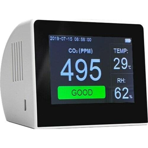 Air Quality Monitor CO2 Tester TVOC HCHO Detector Temperature Humidity Detecting Device Carbon Dioxide Monitor