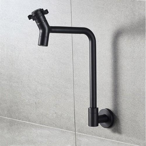 Wall Mounted Bibcock Single Cold Basin Tap Black Toilet Bidet Faucets Handheld Hygienic Shower Head Wash Sprayer Airbrush Taps