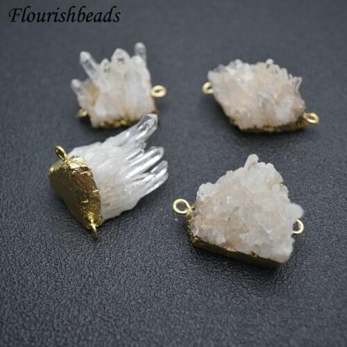 Natural Druzy Crystal Rough Gemstone Pendant Fine Jewelry DIY Necklace Accessories Making Supplies for Woman