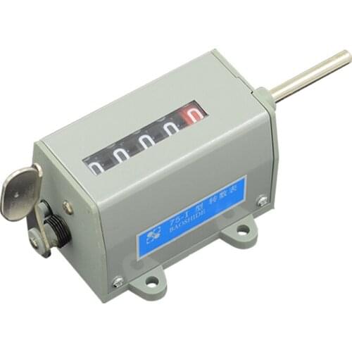 New 75-I Mechanical Resettable 5 Digits Display Rotary Revolution Counter Metal 350 r/min Durable Quality