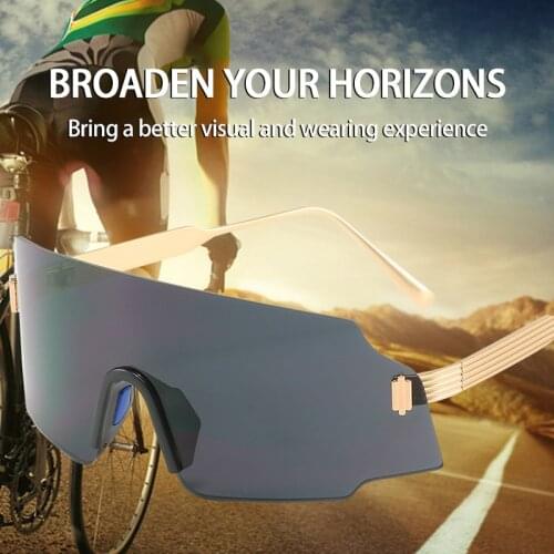 New Fashion Outdoor Sports Cycling Glasses Personality Big Frame One-piece Sunglasses Men And Women Bicycle Color Film Goggles