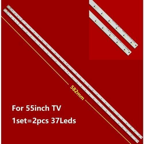 New Kit 2 PCS 37LED 583mm LED backlight strip for Samsung Louvre 55 160714-R L Diamond BN96-9732A BN96-9733A UN55K5100 UN55K5300