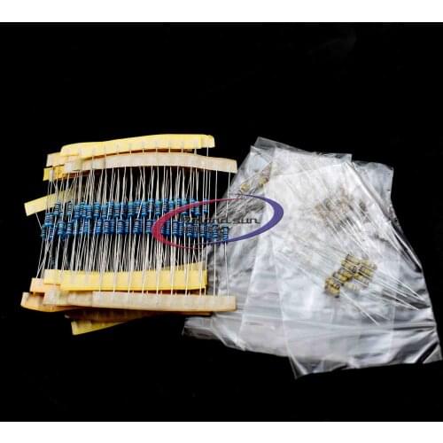 The cladding of 1/4W five color ring resistance 75K-1.8M package consists of 24 types of commonly used resistance of each 10