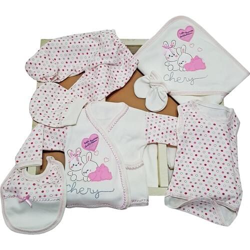 Organic Cotton 11 Piece Girl Baby Hospital Output Newborn The Zibin Set baby girl boy baby newborn 2021 high quality