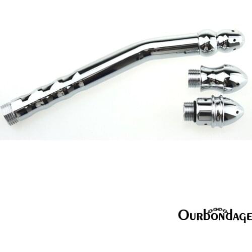 Ourbondage Triple Head Stainless Steel Wash Anal Plug Butt Plug For Men Women Prostate Massage Adult Sex Toys