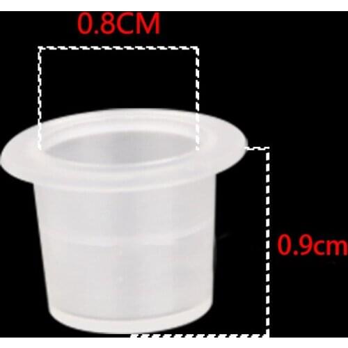 Plastic Microblading Tattoo Ink Cup 100Pcs Cap Pigment Clear Holder Container S/M/L Size For Needle Tip Grip Power Supply