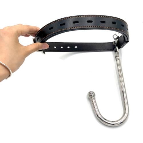 Adjustable PU Leather Chastity Belt With 5 Sizes Stainless Steel Anal Hook Fetish BDSM Bondage Restraints Butt Plugs Sex Toys