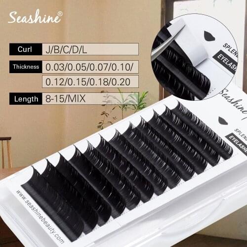 Seashine Thickness 0.03 to 0.20 Faux mink eyelashes individual eyelash lashes Soft eyelash extension False eyelashes