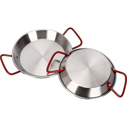 Stainless Steel paella pan non stick kitchen pot frying pan Cheese baked pot Pasta dish Fried chicken dish grill pan cookware