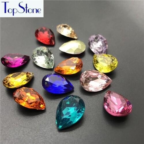 Mixed Color 50pcs 13x18,10x14mm Teardrop Resin Rhinestones water drop Stones Multi Colors Dress DIY making