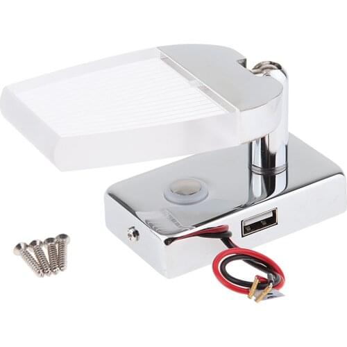 LED Reading Light Touch Control Dimmable Marine Boat RV USB Port Adjustable