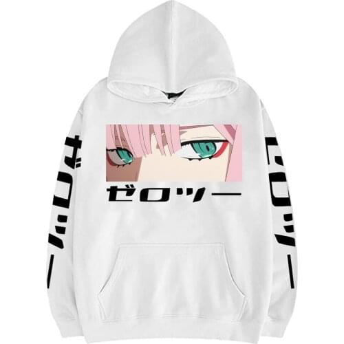Hoodies Unisex Darling in the Fanxx Harajuku Japanese Anime Zero Two Printed Hoodie Couple Streetwear