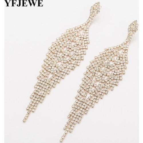 YFJEWE Aretes De Mujer Modernos 2018 Gold Earings Fashion Jewelry Pendientes Mujer Moda Vintage Crystal Long Earrings E317