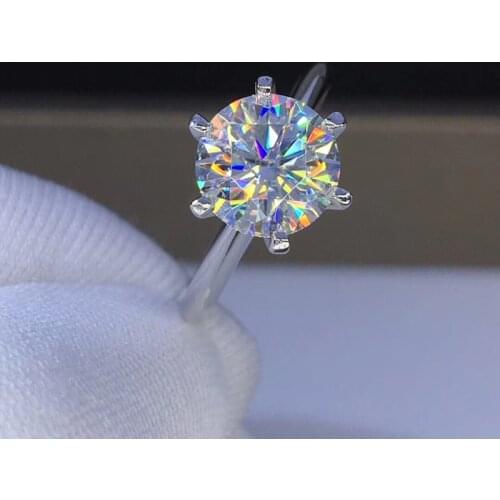 Luxury Solitaire 1CT CZ Diamant Ring Original 925 Sterling Silver Jewelry Wedding Rings for Women Engagement Gift