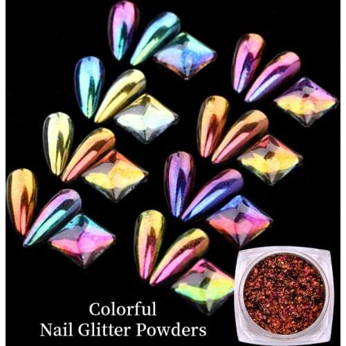 1Box Chameleon Nail Colorful Irregular Flakes Glitter Powder 3D Nail Art Decoration Sparkly Chrome Pigment Manicures DIY Design