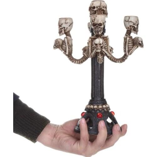 1pcs/lot Holloween DIY Decorations Horror Skull Candle Holder Resin Creative Party Event Ornament For Home Dec