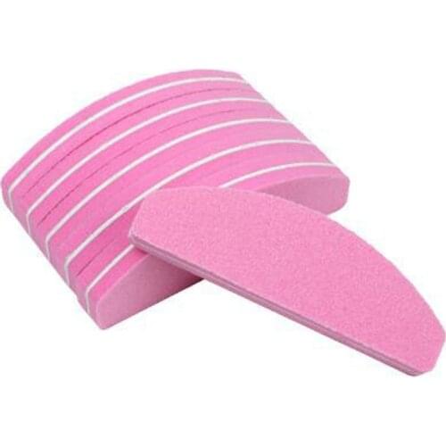 10/20Pcs Nail Files Buffer Sponge Pink Purple Yellow Half Moon Sandpaper Polisher Manicure Glitter Salon Nail Art Tools