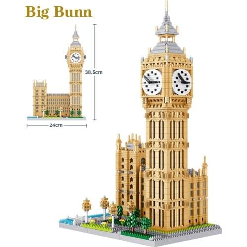 3466PCS+ Big Bunn Model Famous City Building Blocks High Challenge Diamond Micro Assembly Bricks Toys For Children Gift 8190
