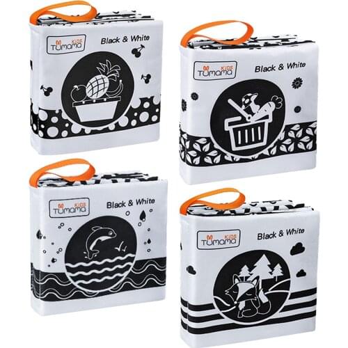 4 x Baby Soft Cloth Books Nontoxic Fabric Baby Crinkle Bath Book for Infants