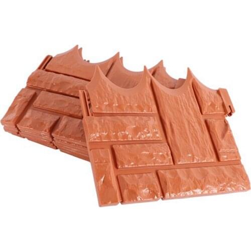 6 Pc Brick Garden Edge Stone Brick Effect Lawn Fence Plant Border, Plastic Flower Bed Grass Edge Landscape Edge