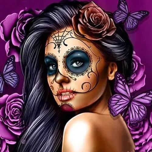Full Square/Round Drill 5D DIY Diamond Painting "Skull girl" 3D Patterns Rhinestones Embroidery Cross Stitch 5D Home Decor
