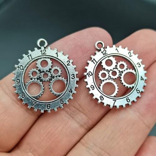 Antiquing 20pcs Steampunk Charms Big Gear Pendant Antique DIY Metal Jewelry Making 25*28MM