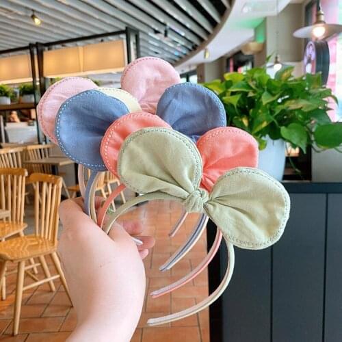Big Ear Bow Solid Hair Hoop Women Girl Kid Hairband Headband Sweet Hair Accessories Headwear