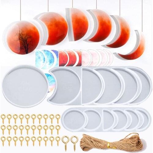 1set Lunar eclipse Epoxy Resin Molds Jewelry Making Kit Arts and Crafts Supplies Jewelry Office Home Decor Decorations Keychain