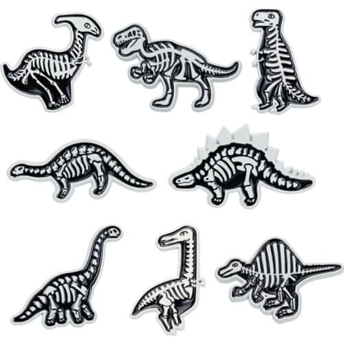Animal collar pin cartoon punk dinosaur series brooch boys clothing alloy drip badge 2020