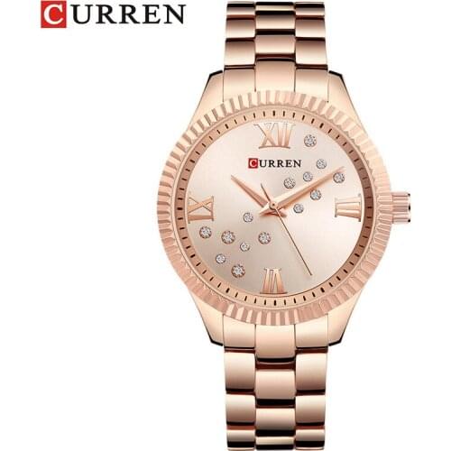 Curren Brand Women Watches Jewelry Gifts For Womens Luxury Gold Steel Quartz Watches Fashion Ladies Clock relogio feminino 9009