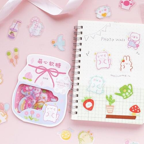 Cute Animal Series Journal Decorative Stickers rabbit daily Kawaii Planner Scrapbooking Stationery Korean DIY Diary Stickers