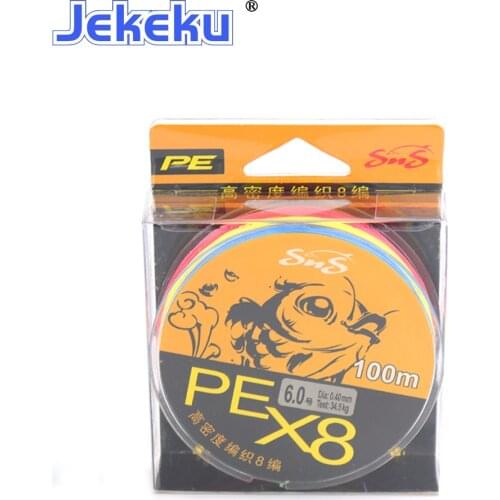 JEKEKU Durable Braided wire 8 Strands Multifilament multicolor Braided Fishing Line10-110LB Super PE braided line Fishing