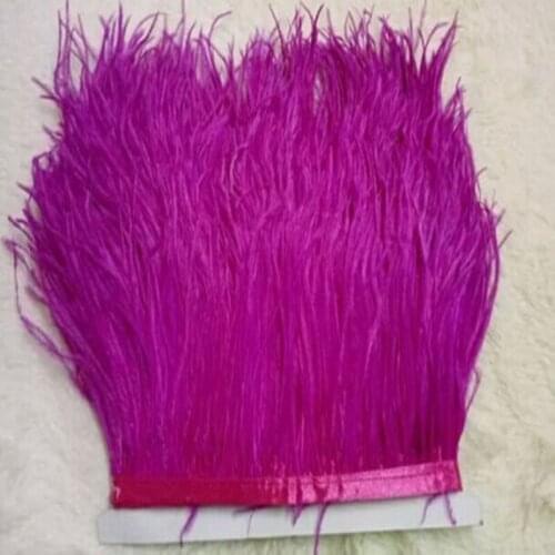 1yard Pretty Mei red Ostrich Feathers Skirts Fringe Trims for Plumage Performance Headdress Costume Wedding Decoration Ribbons