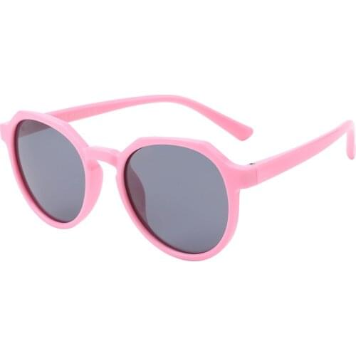 Round Girls Sunglasses for TPEE Rubber Flexible Eyewear Shades UV400 Kids Sunglass Polarized Child Sports Sun Glasses Mirrors