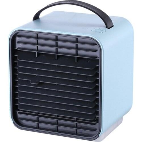 Air Cooler Fan Mini Desktop Air Conditioner with Night Light Mini USB Water Cooling Fan Humidifier Purifier Multifunction Summer