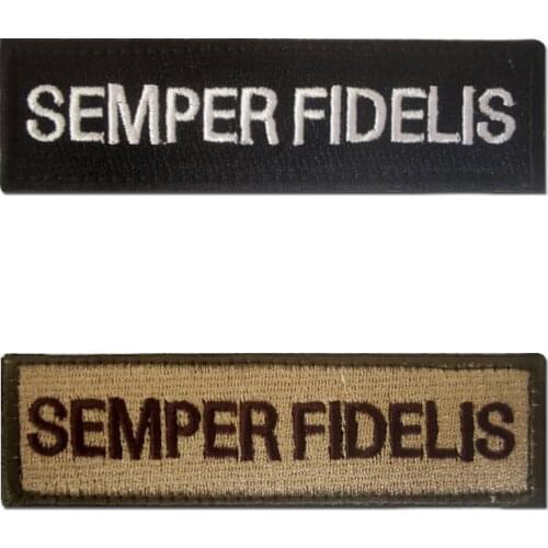 Mini Chest Strip Horizontal Long Strip Tactical Backpack Hat Badge Semper Fidelis Fully Embroidered Velcro Patches Army Stickers