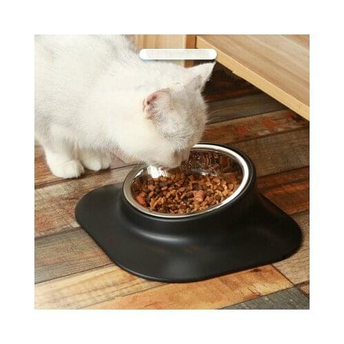 Pet Bowl Stainless Steel Dog Bowl Cat Bowl Pet Feeder Tilting Neck Guard Pet Daily Necessities Dog Supplies Dog Food Bowl