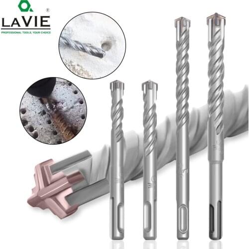 7pcs Electric Hammer SDS Plus Drill Bit Set Cross Tips 4 Cutters 160mm for Concrete Wall Brick Block Masonry Drilling Bits
