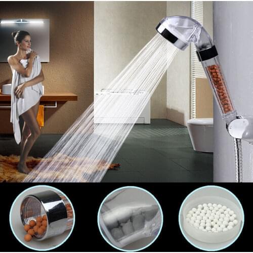 Shower Head With Negative Ion Activated Ceramic Balls High Pressure Boosting Water Saving Filter Handheld Spa Shower Head